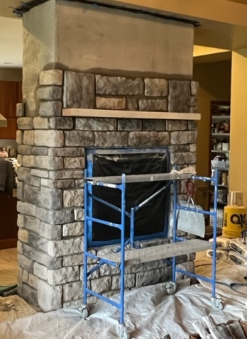 a fireplace column
