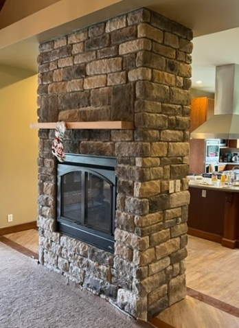a fireplace column