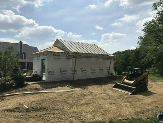 pool house framing and roof