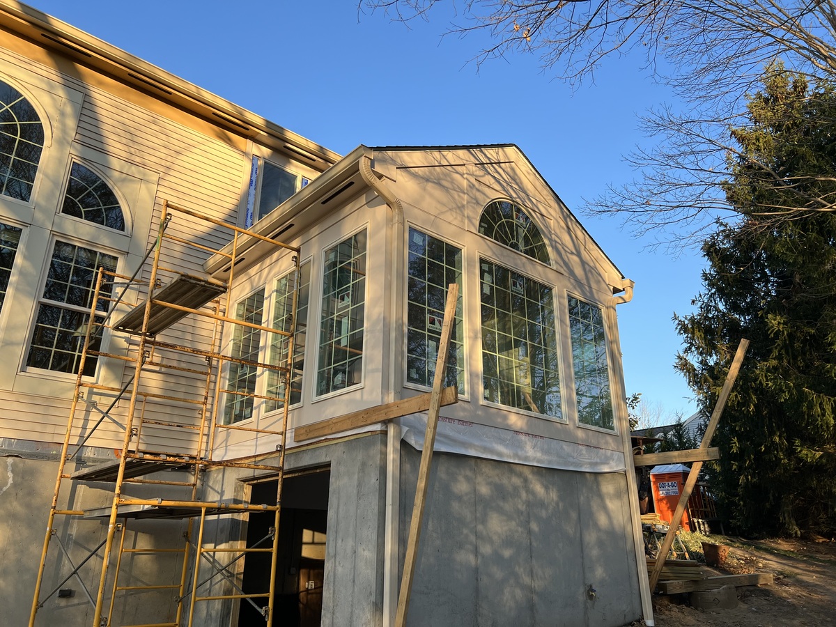 Outside view of a sunroom added on