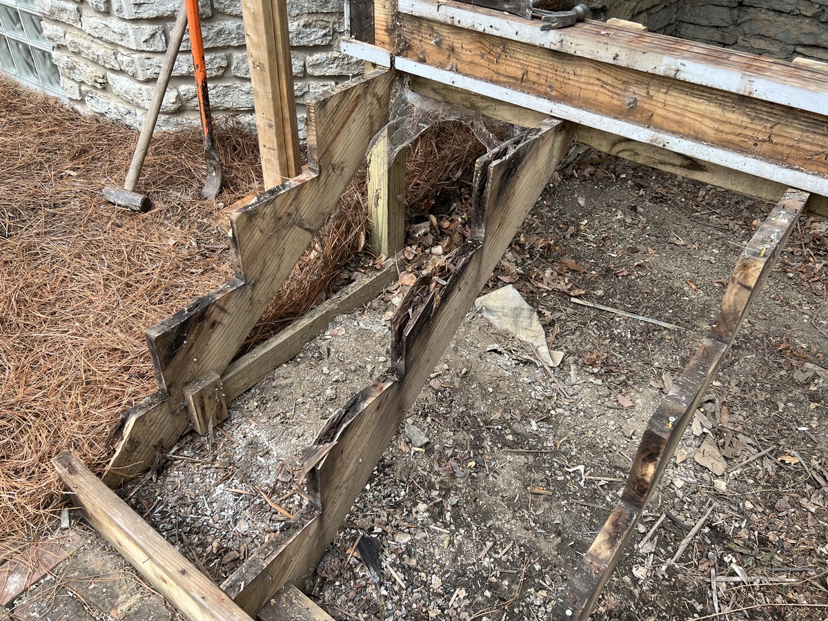 Rotted stairs on a Victorian home