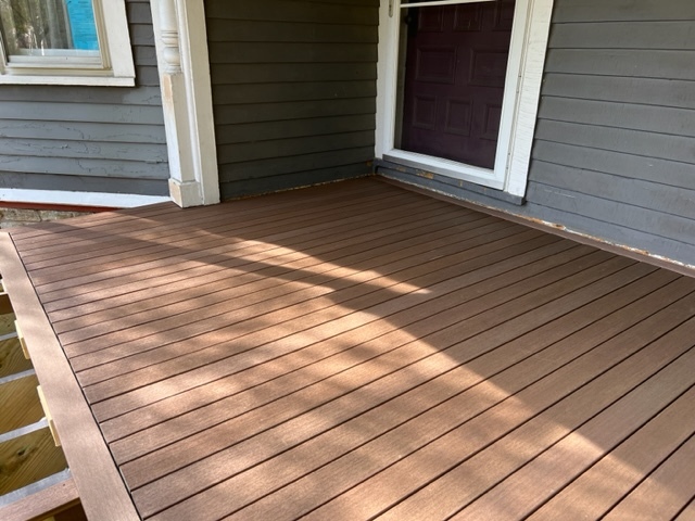 A new porch floor installed