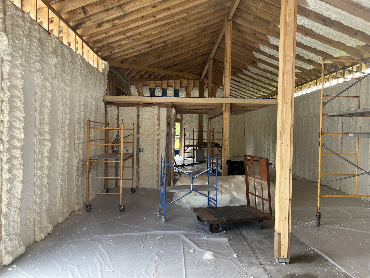 Workshop update with insulation foam