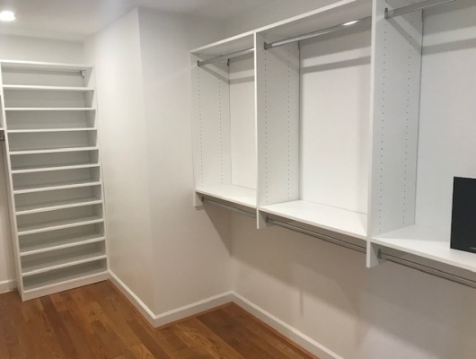 White closet shelving