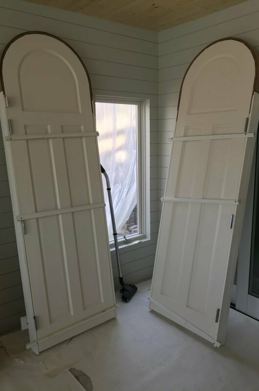 rounded white doors