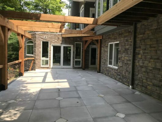 frame and patio attached to house