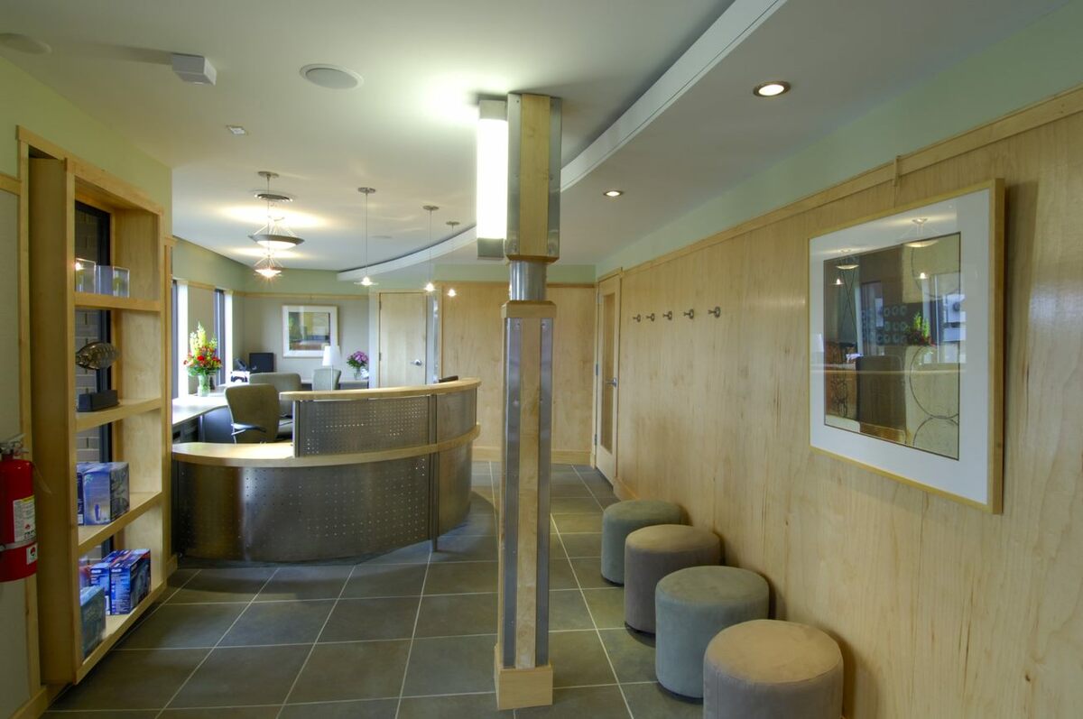 receptionist desk and lobby